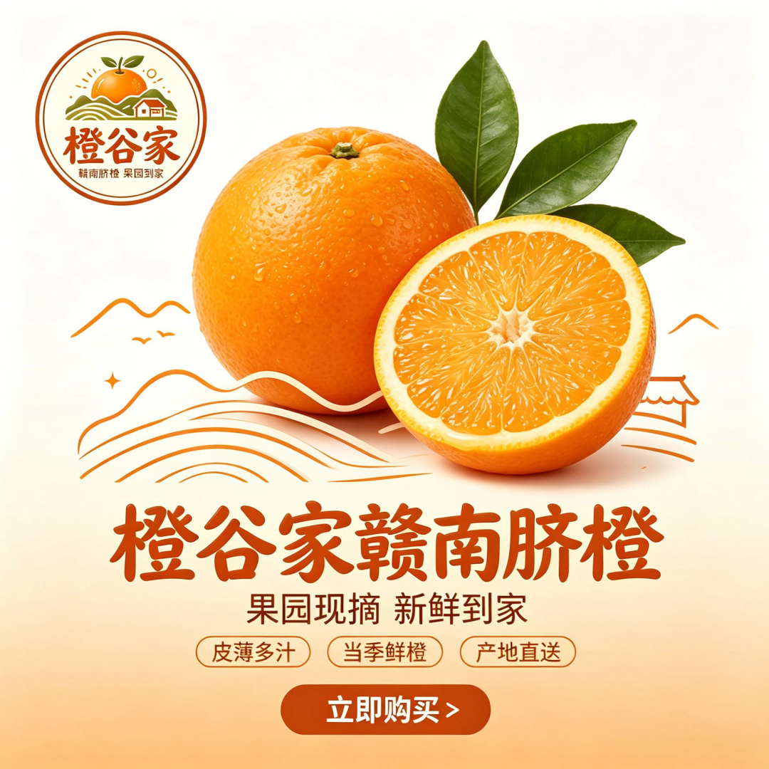 橙谷家正宗赣南脐橙果园现摘现发